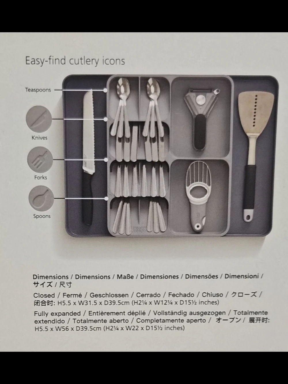 Joseph Joseph DrawerStore Expanding Cutlery, Utensil & Gadgets Organiser